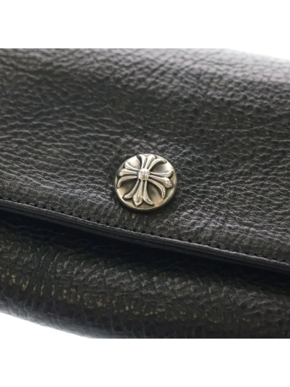 Chrome Hearts Judy Cross Ball Button Leather Wallet Black